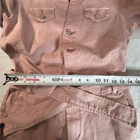 Paige Anessa Pink Cropped Wide-Leg Jumpsuit Anthropologie Women’s Size 2 - Picture 7 of 13